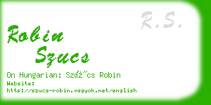 robin szucs business card